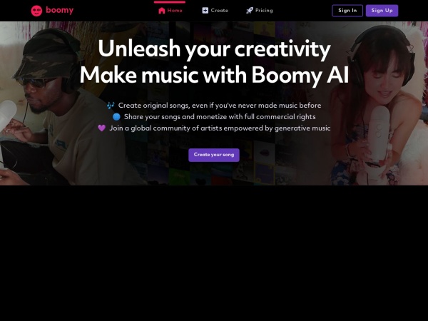 Boomy 网站预览