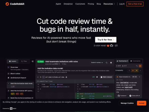 CodeRabbit 网站预览