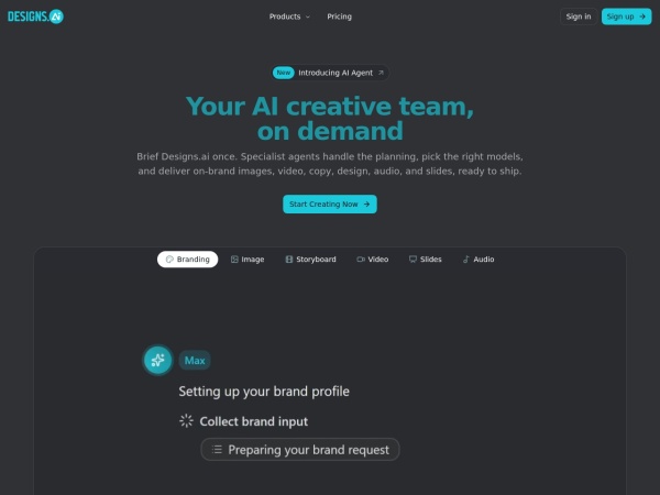 Designs.ai 网站预览