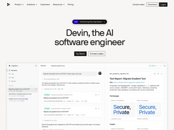 Devin 网站预览