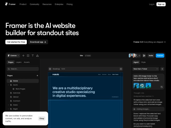 Framer 网站预览