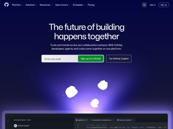 GitHub Copilot 网站预览