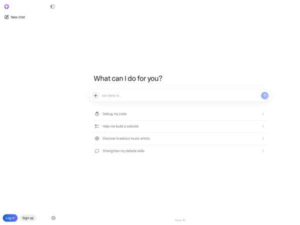 Meta AI 网站预览